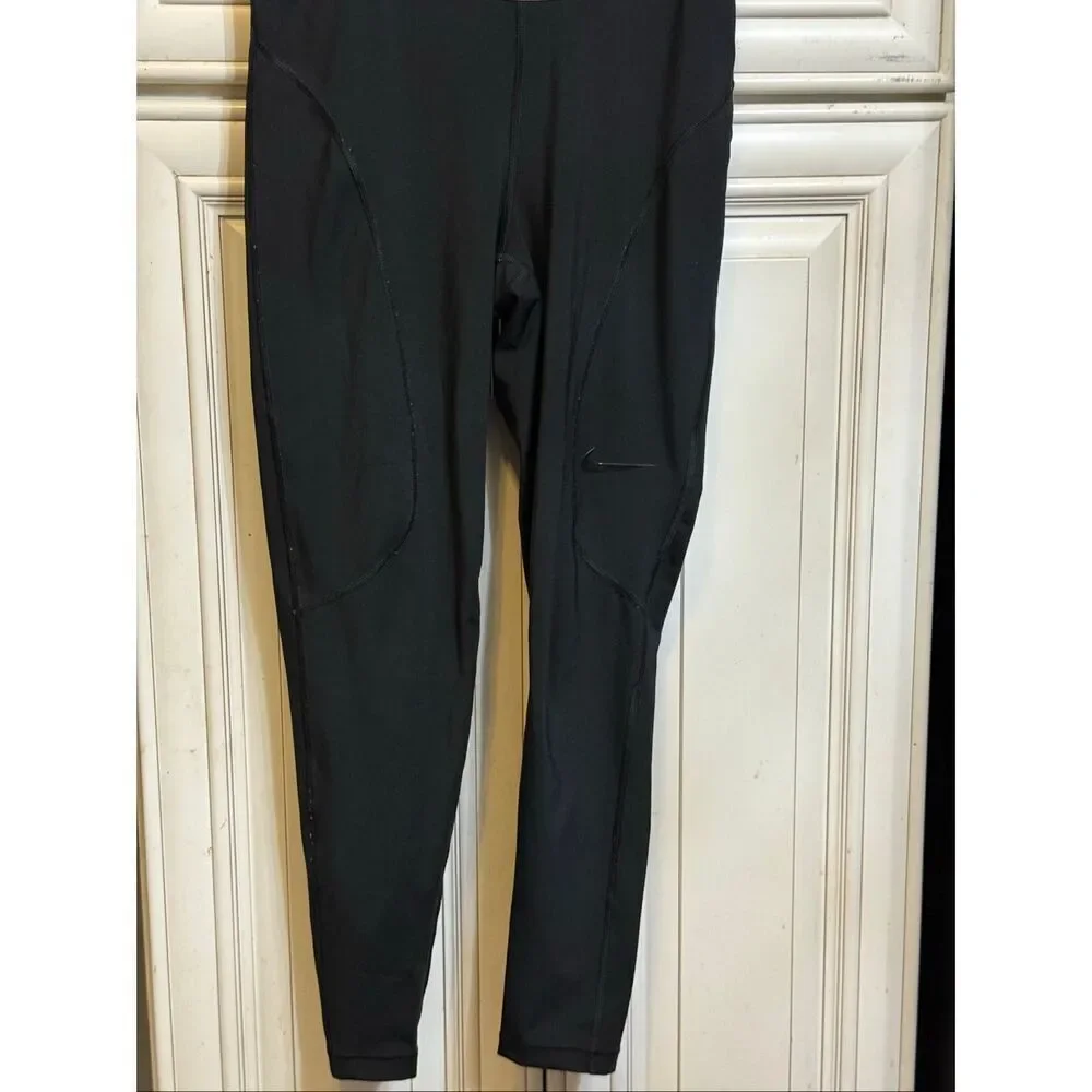 Nike Women's High Rise HyperCool 7/8 Length Training Pull-on Tights Black Small